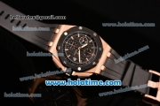 Audemars Piguet Royal Oak Offshore Chronograph Swiss Valjoux 7750 Automatic Rose Gold Case with PVD Bezel Stick Markers and Black Rubber Strap