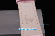 Patek Philippe Classic Rose Gold Case with Black Roman Marking and Pink Leather Strap