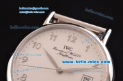 IWC Portofino Swiss ETA 2892 Automatic Steel Case with Silver Arabic Numeral Markers and White Dial