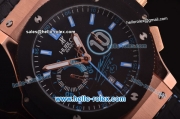 Hublot Big Bang Maradona 2 Chronograph Miyota Quartz Rose Gold Case with PVD Bezel and Black Leather Strap