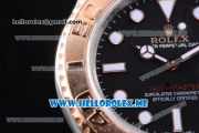 Rolex Yacht-Master 40 Clone Rolex 3135 Automatic Two Tone Case/Bracelet with Black Dial and Dot Markers (BP)