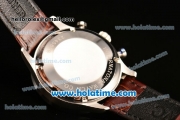 IWC Portuguese Chrono Miyota OS20 Quartz Steel Case with Brown Leather Strap and Brown Dial