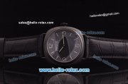 Panerai Radiomir Pam 232 Asia 6497 Manual Winding PVD Case with Black Dial and Black Leather Strap