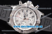 Breitling Avenger Seawolf Chrono Miyota OS10 Quartz Steel Case with White Dial Black Rubber Strap and Stick Markers