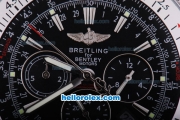 Breitling Bentley Automatic Movement Black Leather Band with Stainless Steel Case and Black Dial