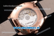 Cartier Drive de Cartier Asia ST16 Automatic Rose Gold Case with Black Dial Roman Numeral Markers and Black Leather Strap