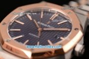 Audemars Piguet Royal Oak Swiss ETA 2824 Automatic Two Tone Case with Stick Markers and Blue Grid Dial - 1:1 Original