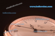 Breguet Classique 2813 Automatic Rose Gold Case with White Dial and Brown Leather Strap-ETA Coating