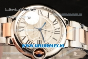 Cartier Ballon Bleu De Medium Swiss ETA 2671 Automatic Steel Case Silver Dial Roman Numeral Markers and Two Tone Bracelet