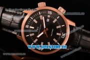 IWC Aquatimer Vintage 1967 Asia Automatic Rose Gold Case with Black Dial White Stick Markers and Black Leather Strap