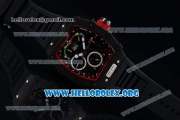 Richard Mille RM 50-03 Chrono Japanese Miyota 9015 Automatic Movement PVD Case with Skeleton Dial and Black Rubber Strap