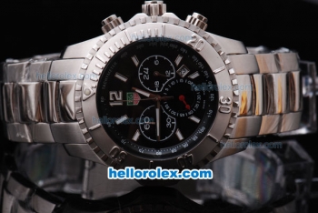 Tag Heuer Working Chronograph Black Dial with Sliver Bezel