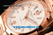 Vacheron Constantin Overseas 9015 Auto Rose Gold Case with White Dial and Rose Gold Bracelet - 1:1 Origianl (LF)