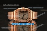 Cartier Santos De Cartier Rose Gold Miyota 9015 Auto With Diamonds Bezel WJSA0009