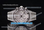 Audemars Piguet Royal Oak Chronograph Swiss Valjoux 7750 Automatic Steel/Diamonds Case with Diamonds Dial and Stick Markers Diamonds Bezel (EF)