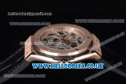 Hublot Classic Fusion Skeleton Asia Automatic Rose Gold Case with Skeleton Dial and Black Leather Strap