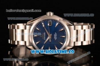 Omega Aqua Terra 150 M Co-Axial Clone Omega 8501 Automatic Steel Case/Bracelet with Blue Dial and Stick Markers (EF)