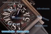 Franck Muller Conquistador Chronograph Automatic Movement PVD Case with Black Dial and Black Rubber Strap