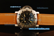 Panerai Pam 193 Luminor Submersible Automatic Movement Black Dial with Orange Markers and Orange Leather Strap