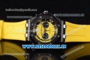 Audemars Piguet Royal Oak Offshore Diver Chrono Miyota OS20 Quartz PVD Case with Yellow Dial Stick Markers and Yellow Rubber Strap (EF)