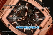 Hublot MP-06 Senna Chrono Miyota OS20 Quartz Rose Gold Case with Skeleton Dial and Stick Markers