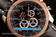 Breitling Bentley Barnato Racing Chrono Swiss Valjoux 7750 Automatic Rose Gold Case with Black Dial and Stick Markers (Z)