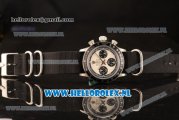 Rolex Daytona Vintage Chronograph Steel Case OS20 Quartz with White Dial and Black Nylon Strap