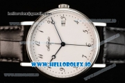 Breguet Classique Japanese Miyota 9015 Automatic Movement Steel White Dial and Arabic Numeral Markers Leather Strap (FF)