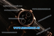 IWC Portuguese Automatic Clone IWC 52010 Automatic Rose Gold Case Black Dial and Black Leather Strap - (AAAF)