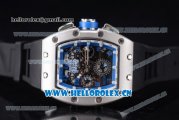 Richard Mille RM011-FM Asia ST25 Automatic Steel Case with Skeleton Dial Steel Bezel Arabic Numeral Markers and Black Rubber Strap