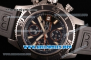 Breitling Superocean Chronograph II Chronograph Swiss Valjoux 7750 Automatic Steel Case with Black Dial Black Rubber Strap and Orange Second Hand