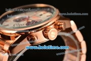 Tag Heuer Carrera Ferrari Chrono Miyota OS20 Quartz Full Rose Gold with White Dial and Stick Markers