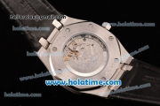 Audermars Piguet Royal Oak Classic Automatic with Silver Bezel ,Black Dial and Blue Leather Strap