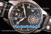 IWC Big Pilot "Markus Buhler" Asia 6497 Manual Winding Steel Case with Black Dial Arabic Number Markers and Black Leather Strap - 1:1 Original (KW)