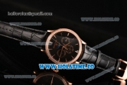 Jaeger-LECoultre Master Perpetual Calendar Asia Automatic Rose Gold Case with Stick Markers Black Dial and Diamonds Bezel