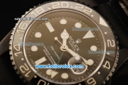 Rolex GMT-Master II Swiss ETA 2836 Automatic Movement PVD Case with Black Dial and Black Nylon Strap