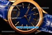 Rolex Cellini Time Asia 2813 Automatic Yellow Gold Case with Black/Blue Dial and Stick Markers