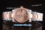 Rolex Datejust Automatic Two Tone with Rose Gold Dial and Diamond Markers