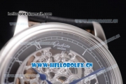 Glashutte Senator Skeletonized Edition Asia 7100 Automatic Steel Case with Skeleton Dial and Black Leather Strap (EF)