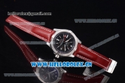 Breitling Avenger II GMT Swiss ETA 2824 Automatic Steel Case with Black Dial Stick Markers and Red Leather Strap