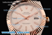 Rolex Datejust II Asia 2813 Automatic Two Tone Case with White Dial and White Stick Markers - ETA Coating Super LumiNova