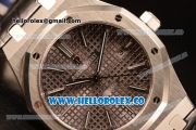 Audemars Piguet Royal Oak 41mm Grey Dial Automatic Clone Ap 3120 Movement Black Leather 15500ST.OO.1220ST.02 JH