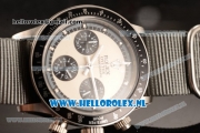 Rolex Daytona Vintage Chronograph OS20 Quartz Steel Case with White Dial and Grey Nylon Strap