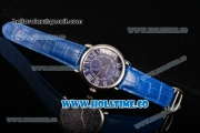 Cartier Rotonde De Asia Manual Winding Steel Case with Blue Dial and White Roman Numeral Markers