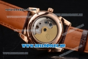 Parmigiani Tonda Tourbillon Asia ST25 Automatic Rose Gold Case with Black Dial and Brown Leather Strap Rose Gold Markers