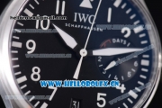 IWC Big Pilot Clone P.3000 Automatic Steel Case with Black Dial Arabic Number Markers and Black Leather Strap (ZF)