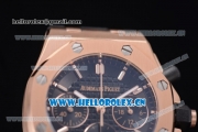 Audemars Piguet Royal Oak Offshore Chronograph Miyota OS20 Quartz Rose Gold Case with Black Dial Stick Markers and Black Rubber Strap (EF)