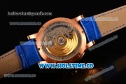 Patek Philippe Grand Complications Asia Automatic Rose Gold Case with Blue Dial and Blue Leather Strap