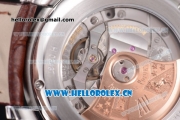 Audemars Piguet Jules Audemars Clone AP Calibre 3120 Automatic Steel Case with White Dial Roman Numeral Markers and Brown Leather Strap - 1:1 Original (EF)