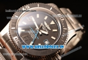 Breitling SuperOcean 44mm 2824 Auto Steel Case with Black Dial and Steel Bracelet Black Hands - 1:1 Origianl (GF)